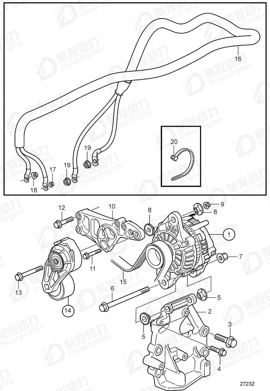 VOLVO Cable harness 21821276 Drawing